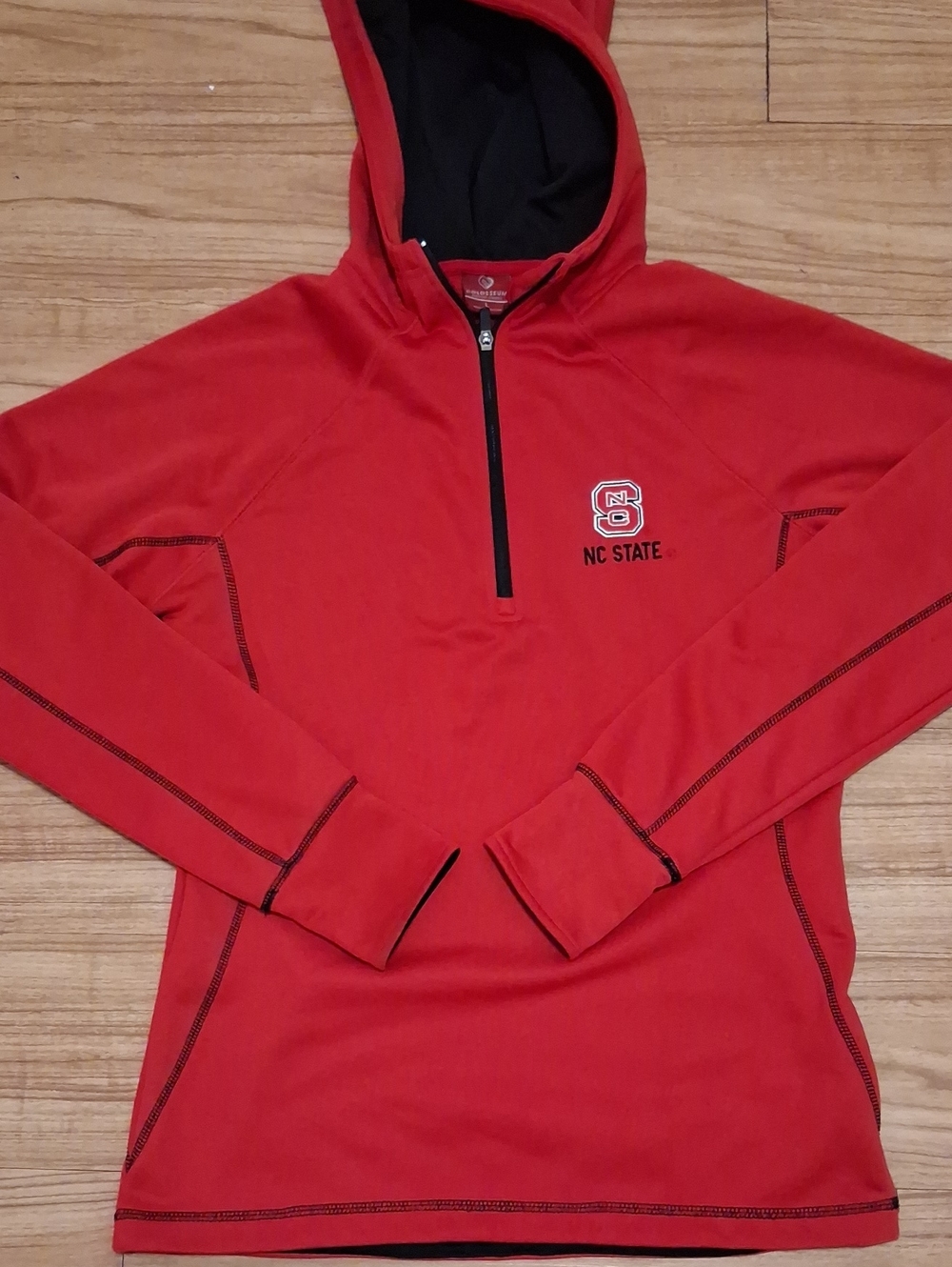 Colosseum Red NC State Hooded Half-Zip Performance Jacket